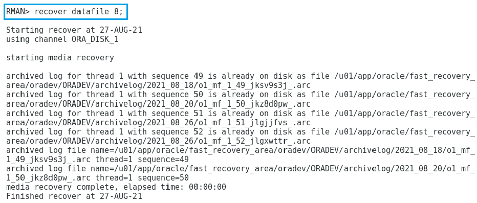 recover datafile